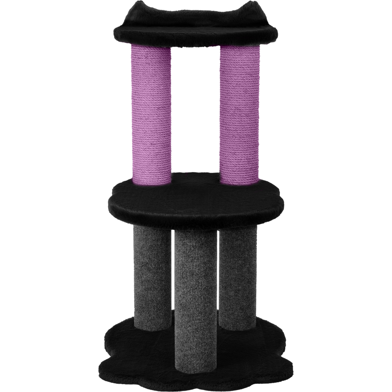 Relaxation - 2-Level Cat Tree - Black Faux Fur – Central Alberta ...